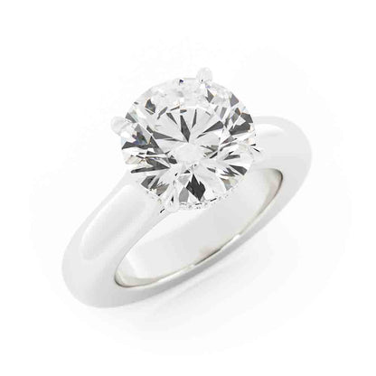 Deep Shank Engagment Ring with a Diamond Gallery to Fit with Large Eternity Ring