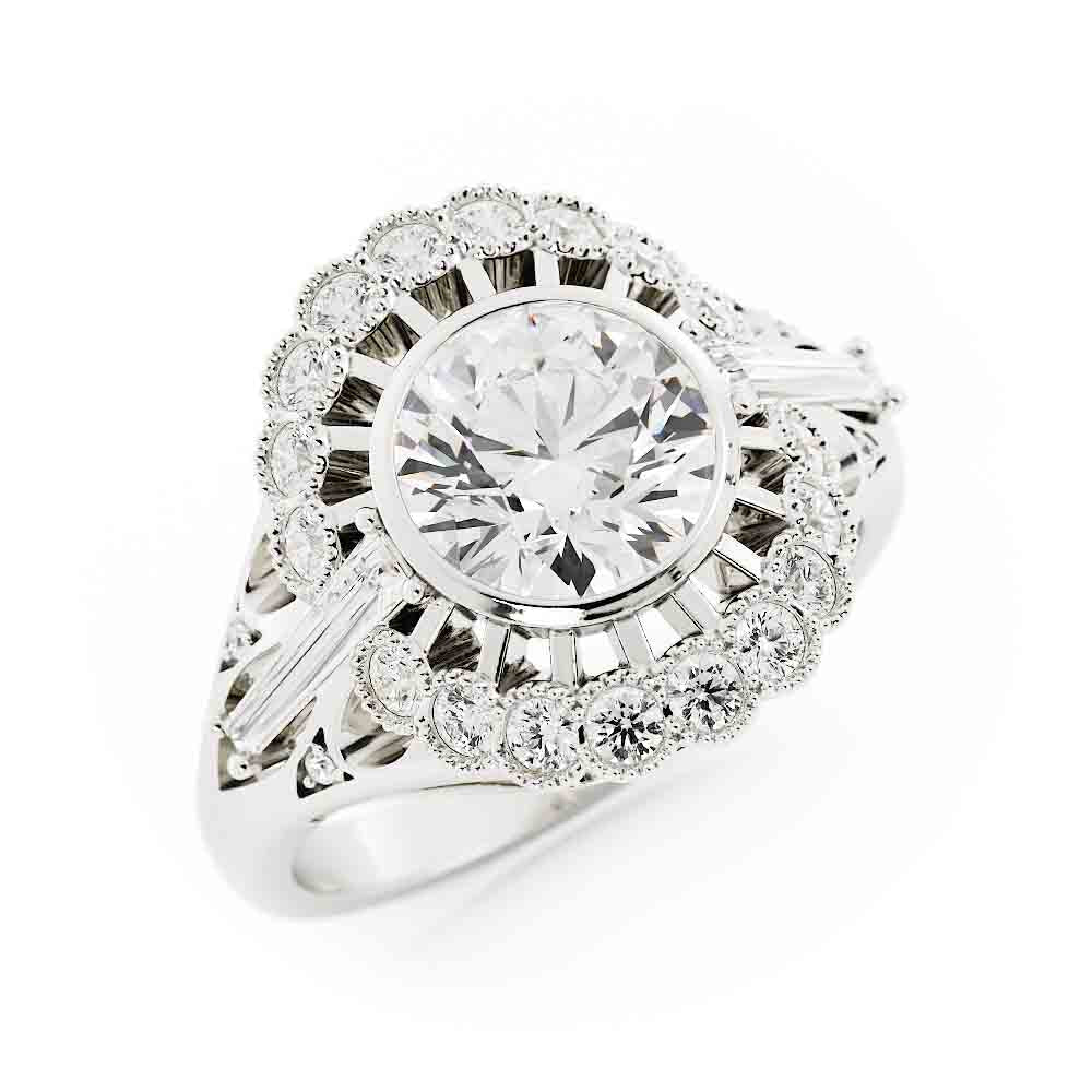 Vintage Designed Ring with Bag Sides