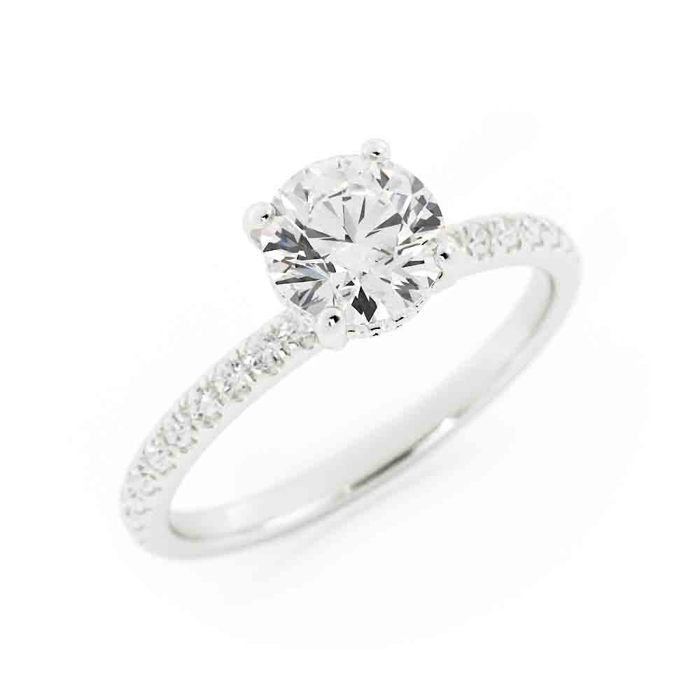 Round Diamond Split Prong Engagment Ring