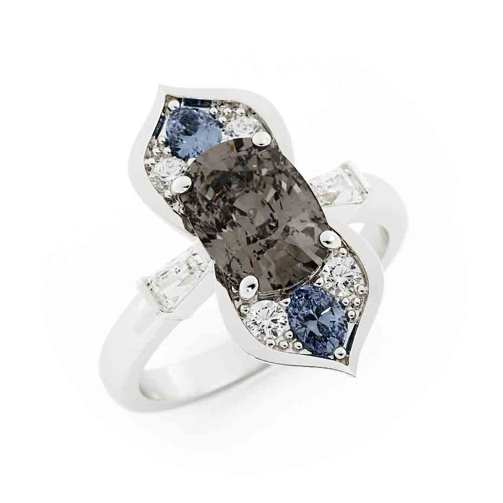 Morganite and Sapphire Ring