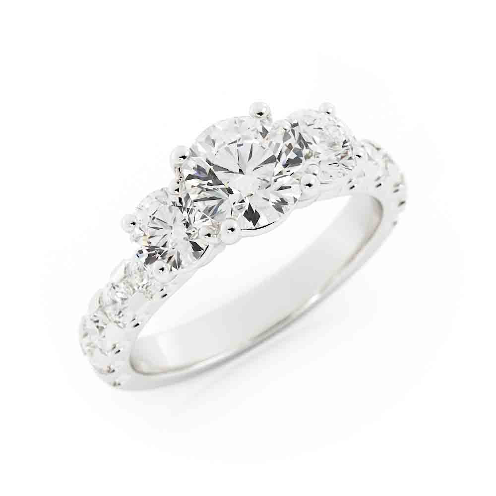 Round 3 Stone and Diamond Side Stones