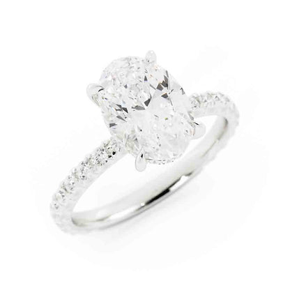 Oval Center with Open Sided Rd Diamonds on Shank