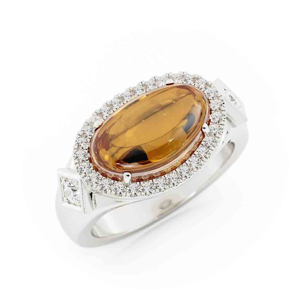 Ladies Elk Tooth and Diamond Ring