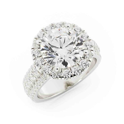 Large Round Diamond Halo Ring