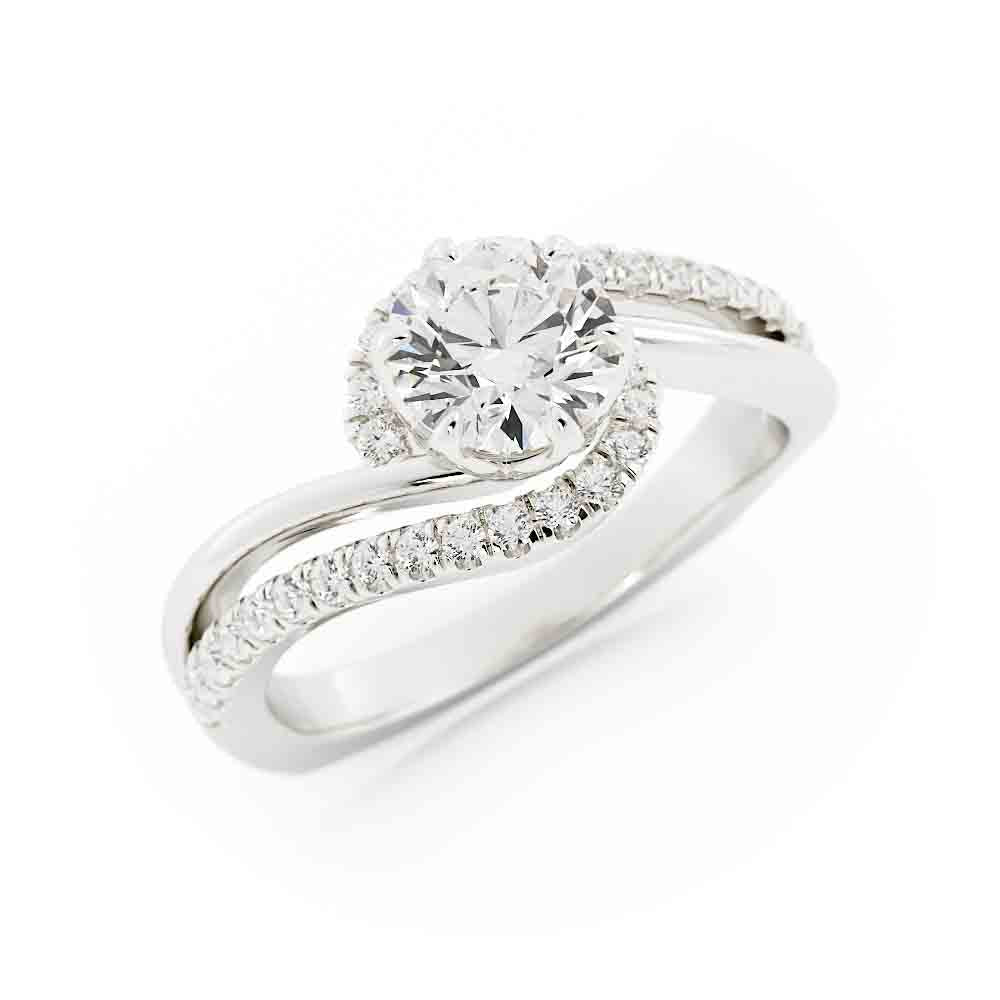 Bypass Diamond Engagment Ring