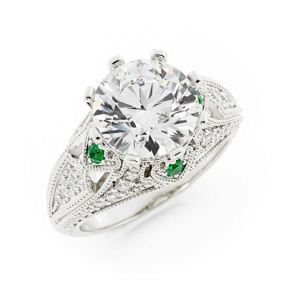 Vintage Round Laboratory-Grown Diamond Ring