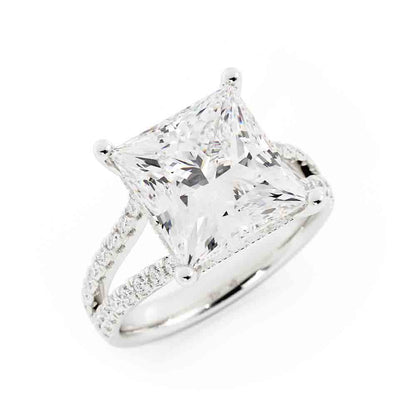 6ct Princess Center Split Shank Ring
