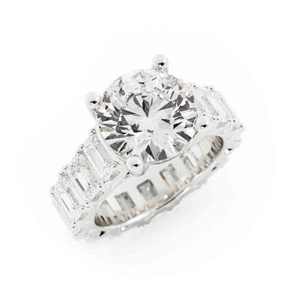 Round Center with Side Emerald Cut