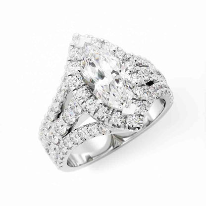 Three Row Split Diamond Ring