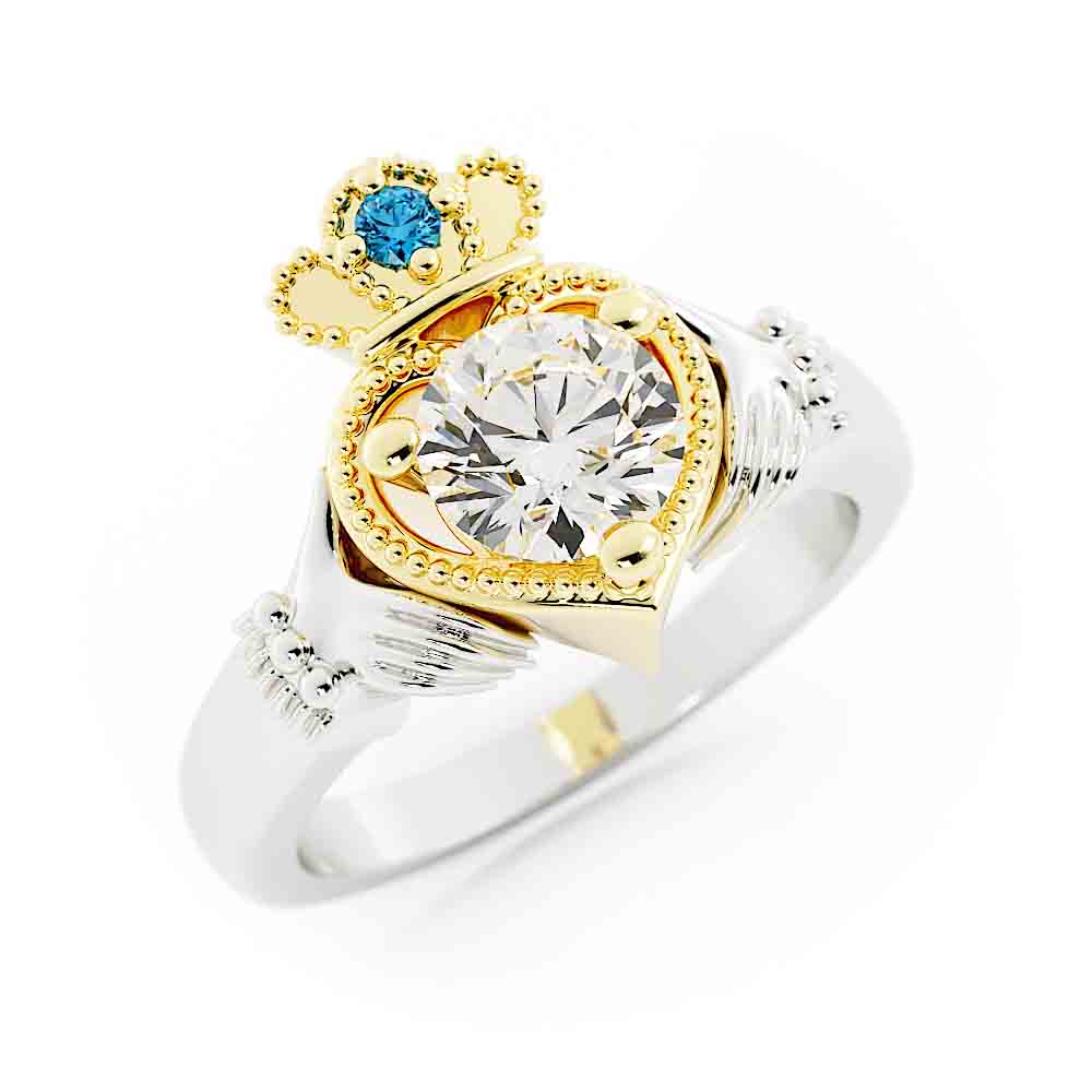 Custom Claddagh Ring With Birthstone