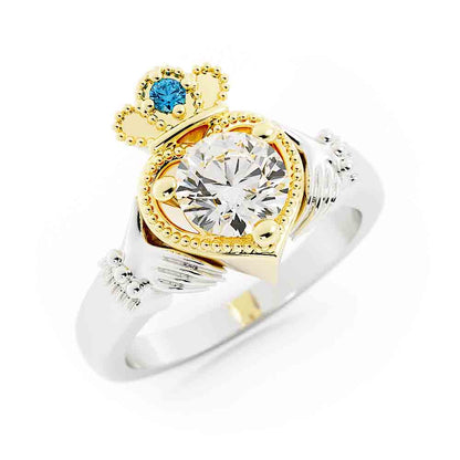 Custom Claddagh Ring With Birthstone