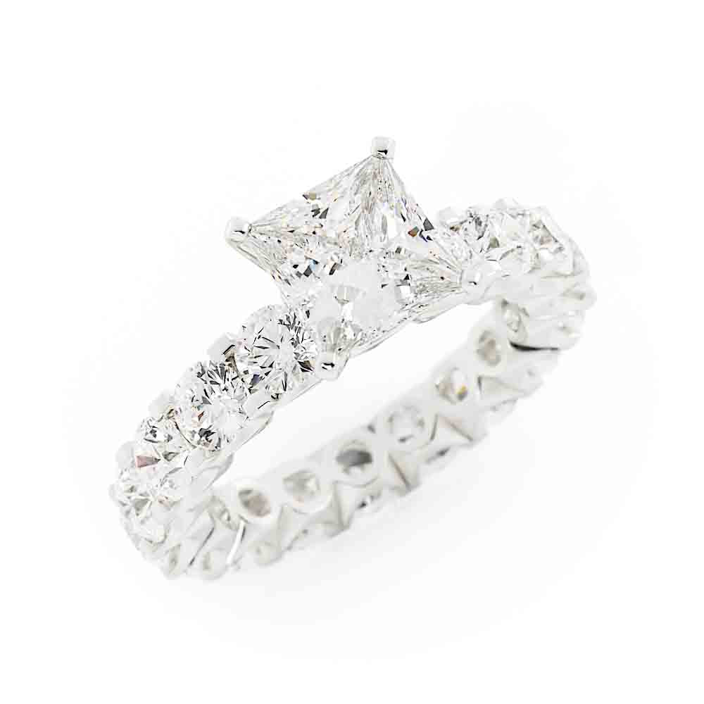 Eternity Diamond Ring With Princess Center