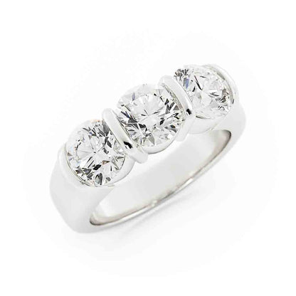 Classic 3 Stone Diamond Band Bar Set