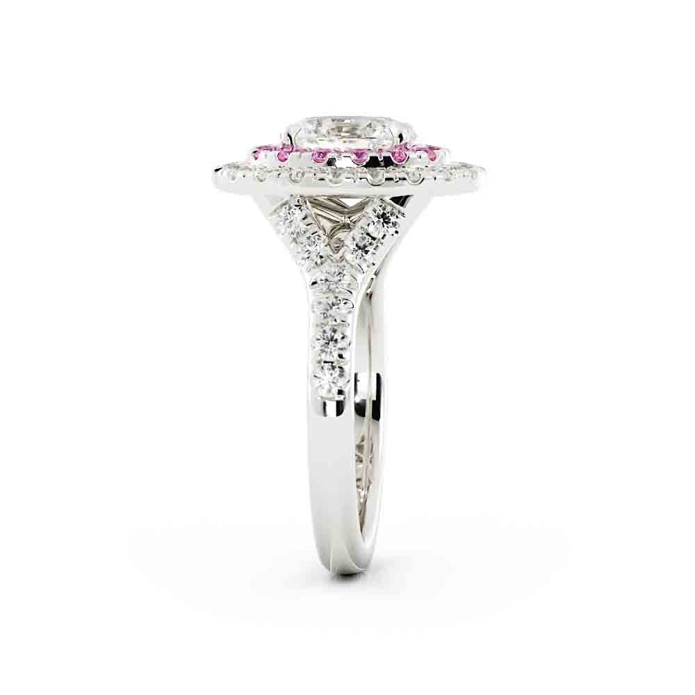 Pink Diamond Accent Engagement Ring