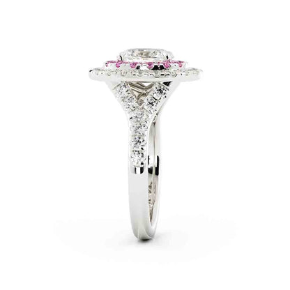 Pink Diamond Accent Engagement Ring