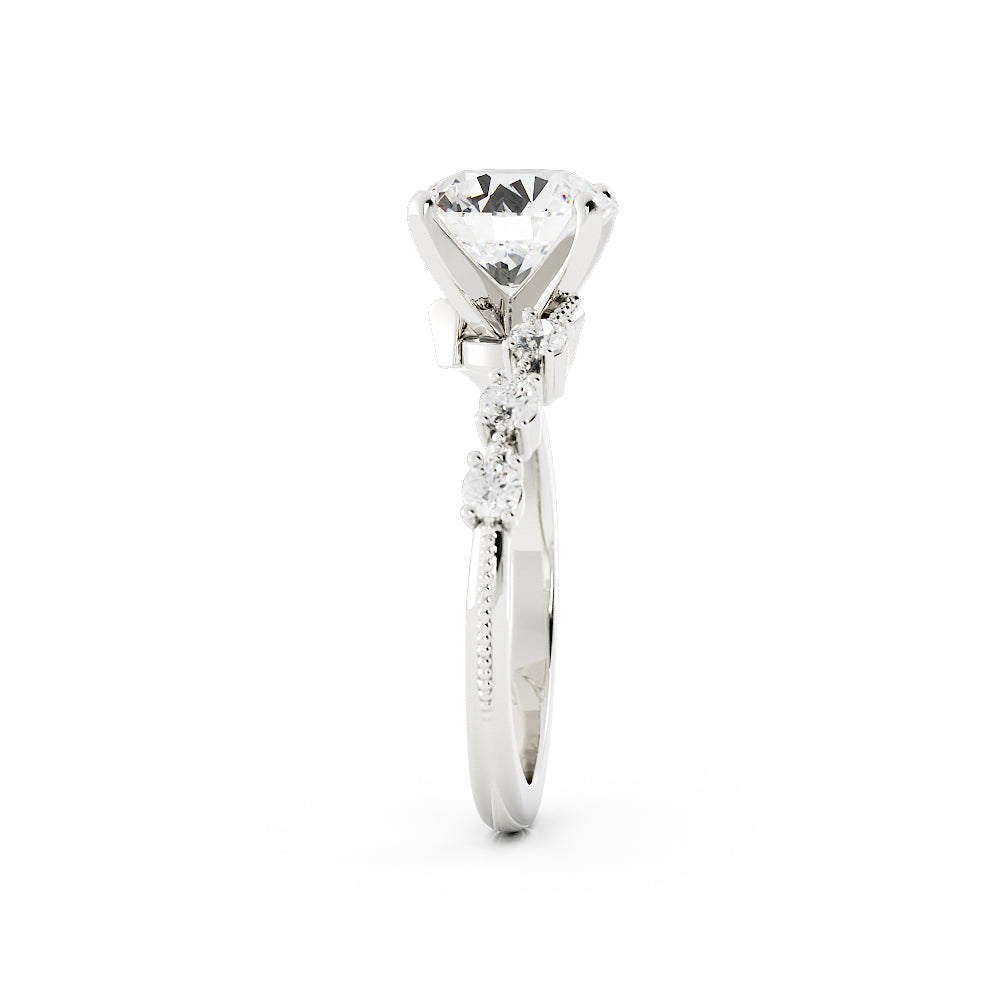 Bypass Diamond Accented Engagement Ring