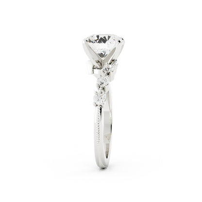 Bypass Diamond Accented Engagement Ring