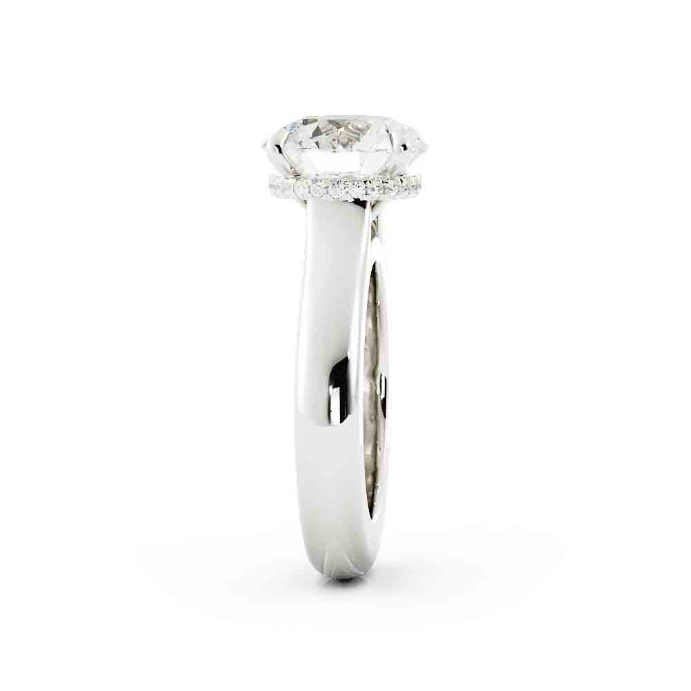 Deep Shank Engagment Ring with a Diamond Gallery to Fit with Large Eternity Ring