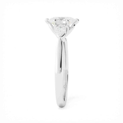Three Stone Oval and Pear Shaped Diamond Ring