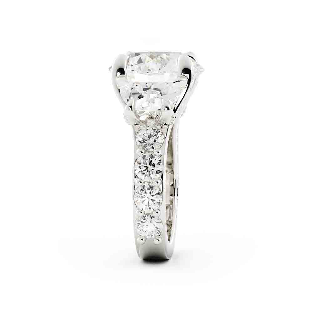 Half Moon 7ct Rd Diamond Pave’ Ring