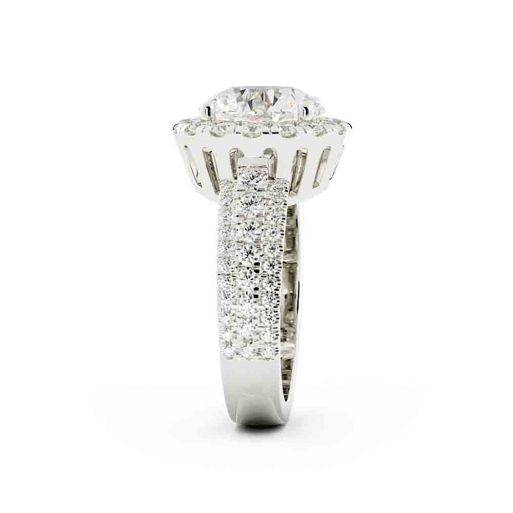 Large Round Diamond Halo Ring