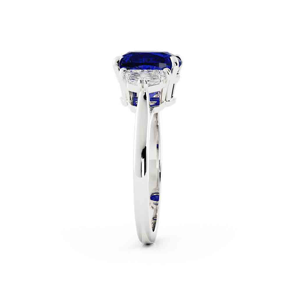 Cushion Blue Sapphire with Cadilac Cut Traps
