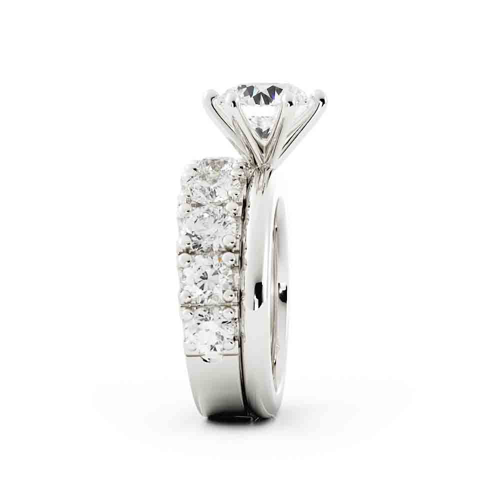 Round Solitaire with Diamond Band