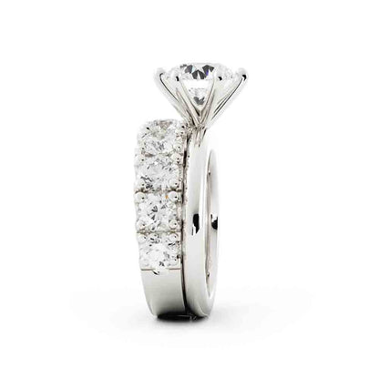 Round Solitaire with Diamond Band