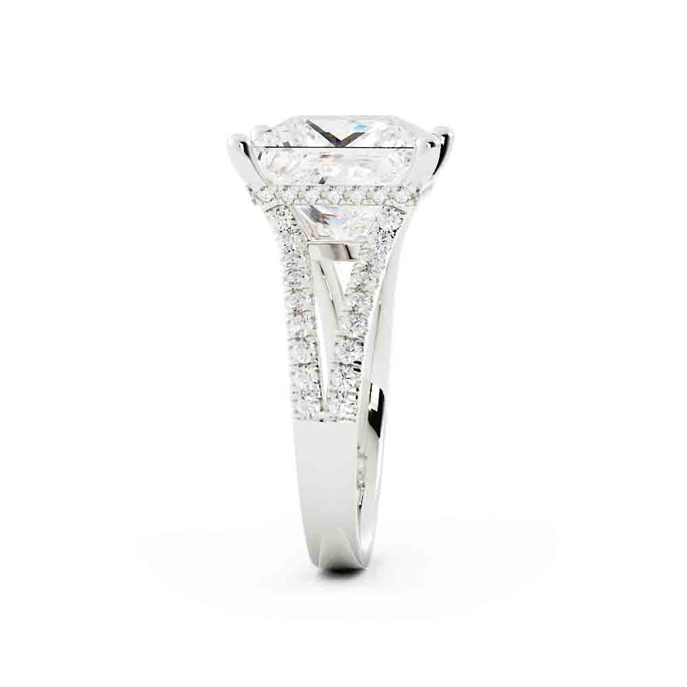 6ct Princess Center Split Shank Ring