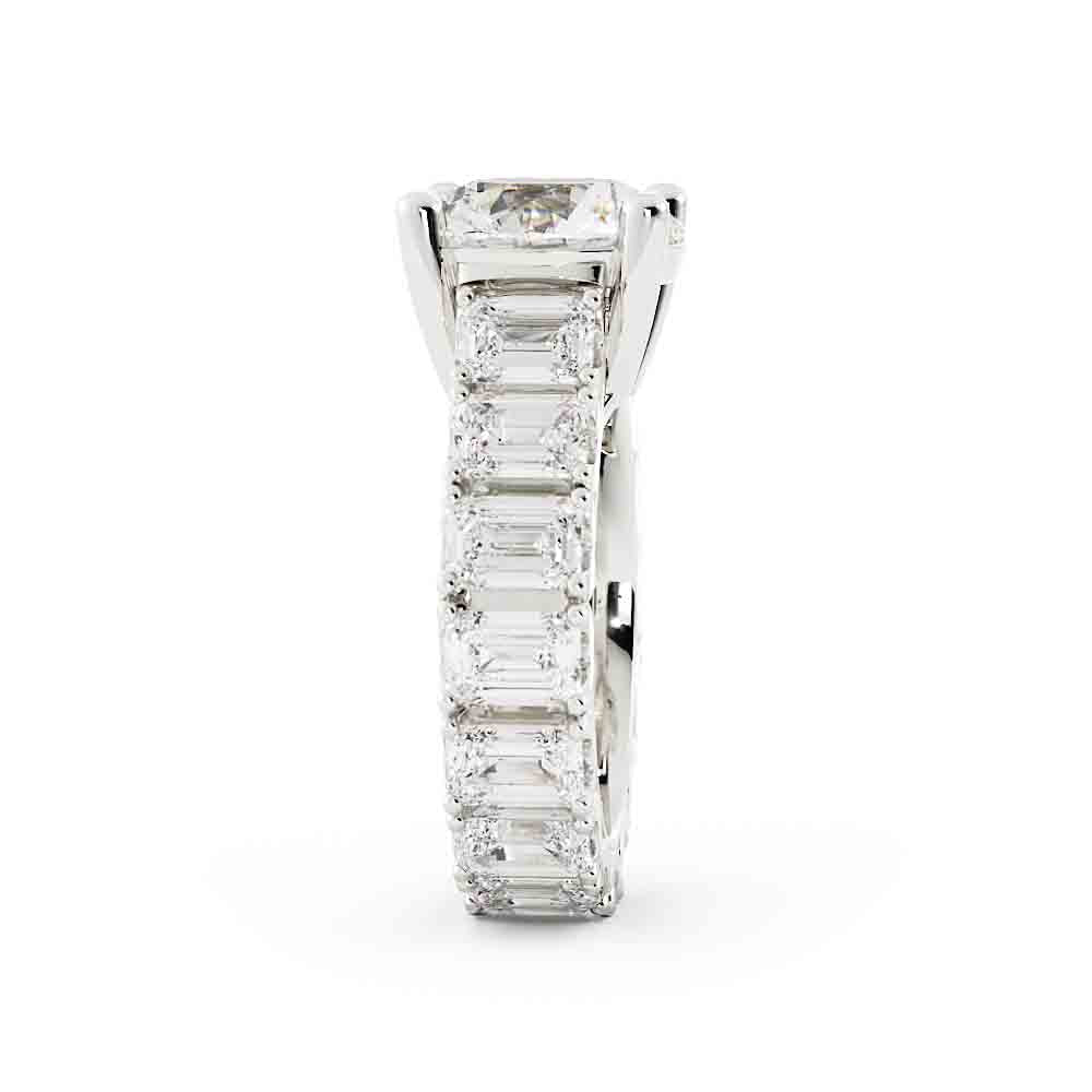 Round Center with Side Emerald Cut
