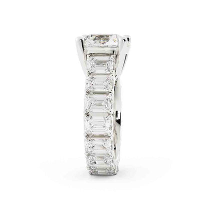 Round Center with Side Emerald Cut