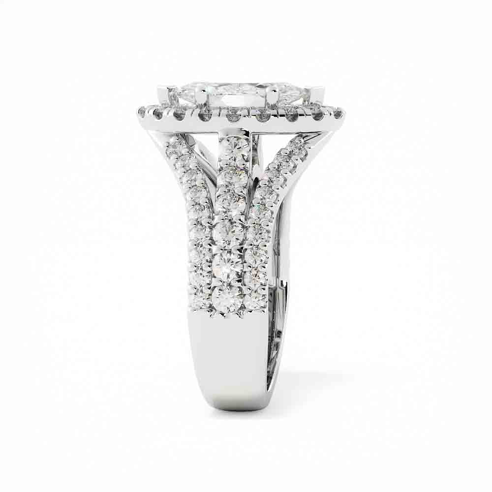 Three Row Split Diamond Ring