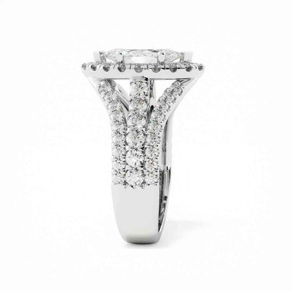 Three Row Split Diamond Ring