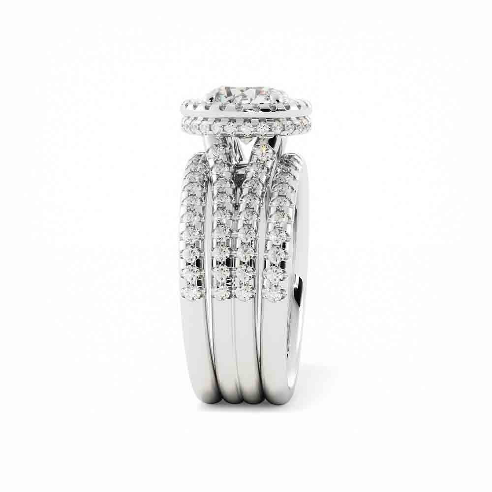 Double Band Wedding Set With Stacking Band