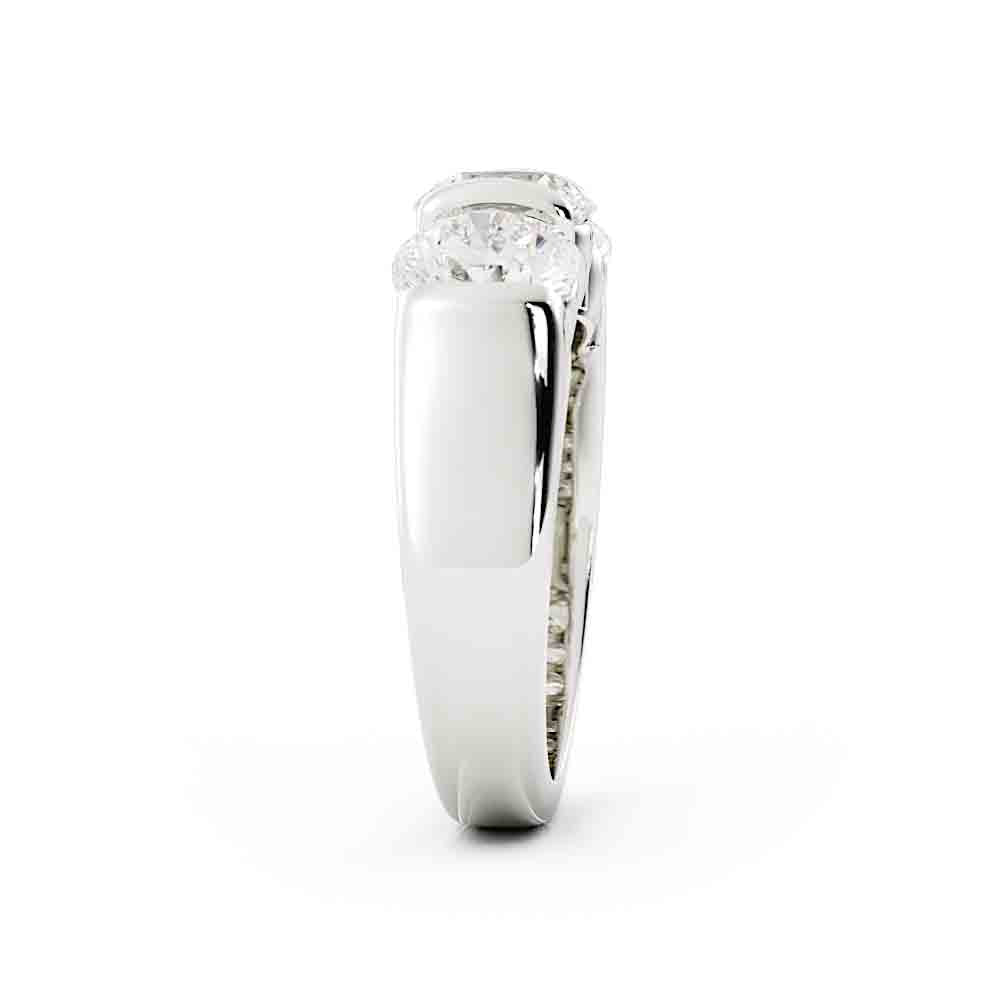 Classic 3 Stone Diamond Band Bar Set