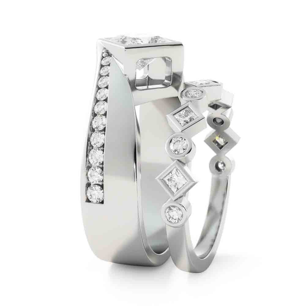 Princess and Round Diamond Set