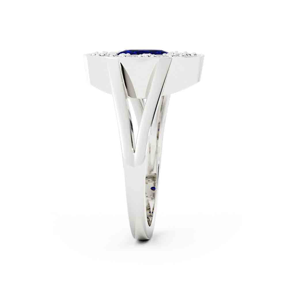 Oval Blue Sapphire And Diamond Ring
