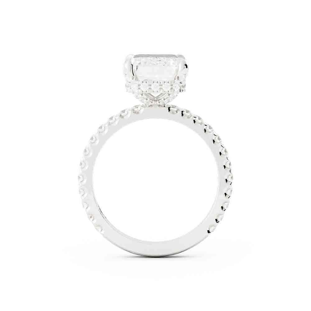 Emerald Cut Diamond With Diamond Gallery Diamond Ring