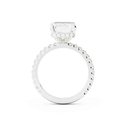 Emerald Cut Diamond With Diamond Gallery Diamond Ring