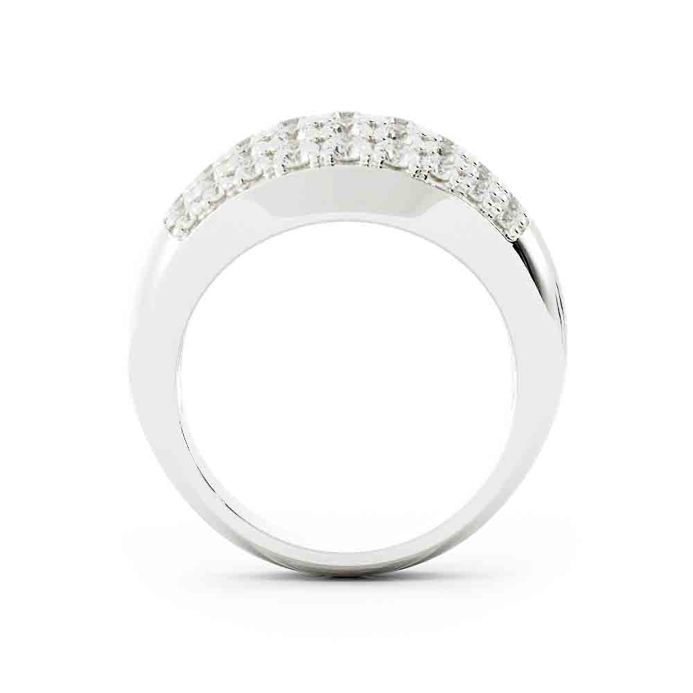 5 Row Graduated Diamond Wide Band