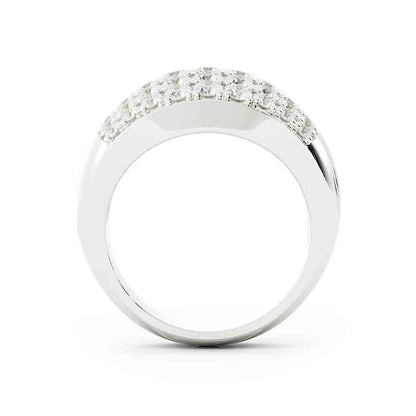 5 Row Graduated Diamond Wide Band