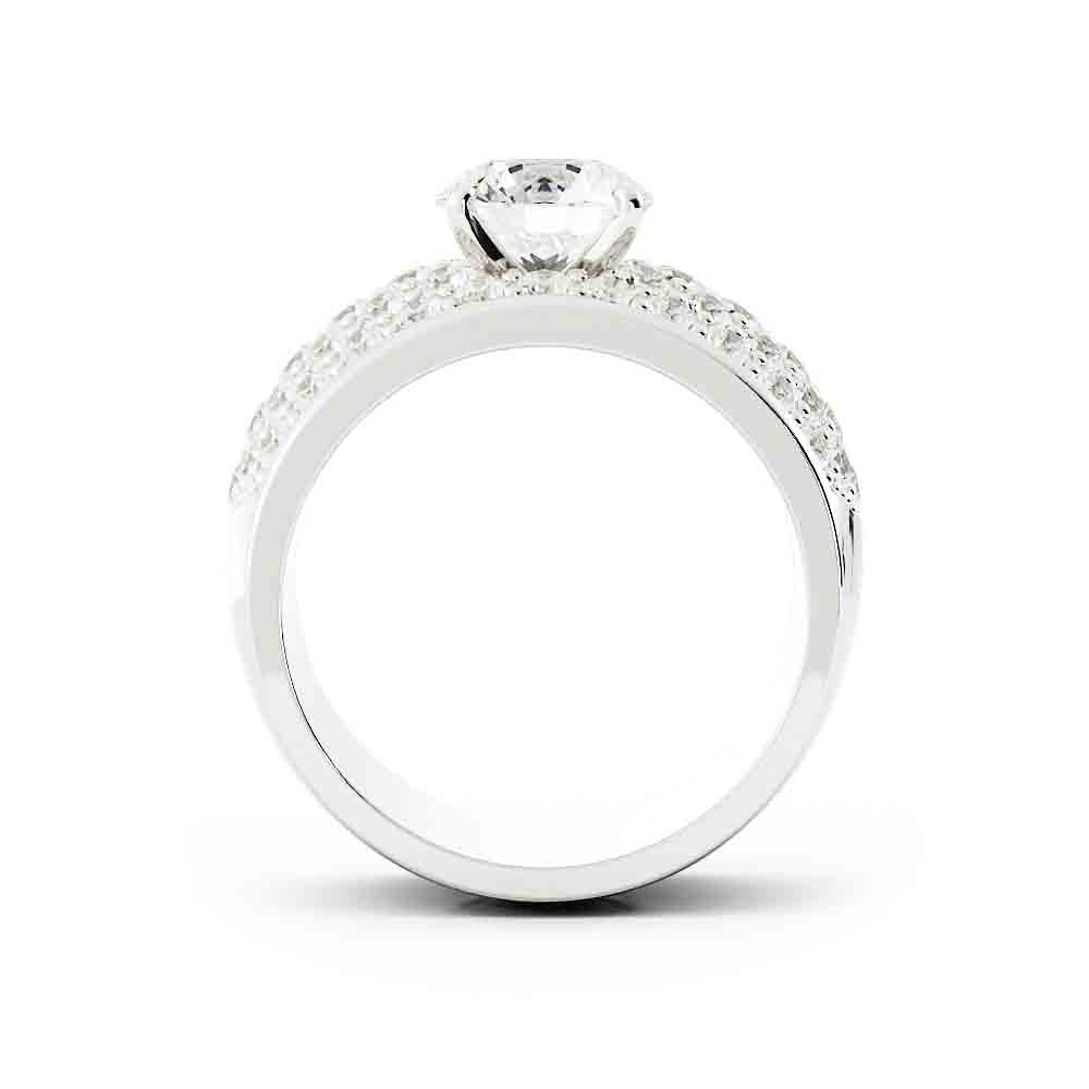 5 Row Rd Diamond Pave Band With Center Stone