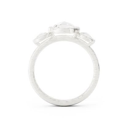 Rose Cut Diamond Three Stone Ring