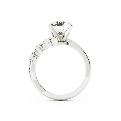 Bypass Diamond Accented Engagement Ring