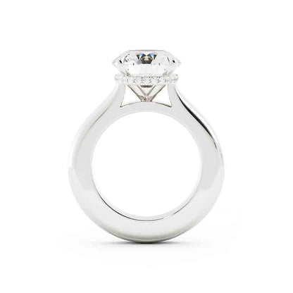 Deep Shank Engagment Ring with a Diamond Gallery to Fit with Large Eternity Ring