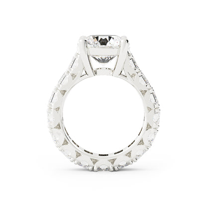 Round Center with Side Emerald Cut