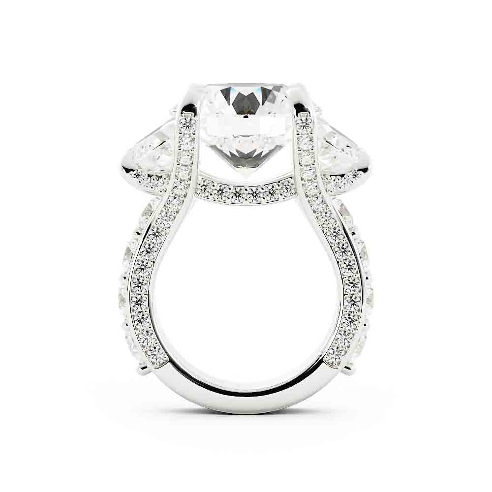 Half Moon 7ct Rd Diamond Pave’ Ring