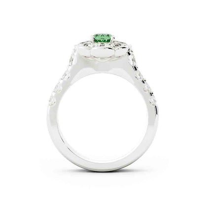 Emerald and Diamond Wedding Set