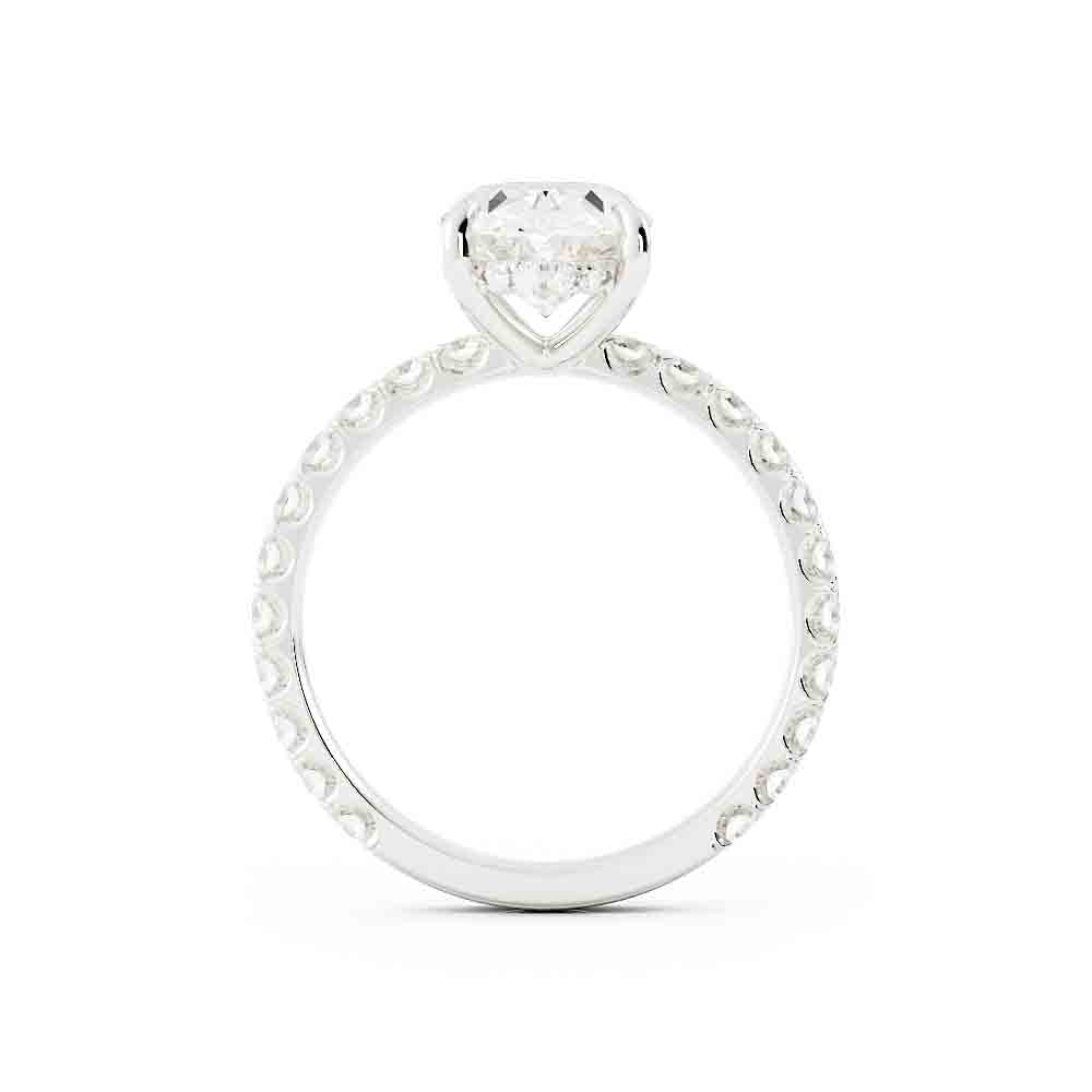Oval Center with Open Sided Rd Diamonds on Shank