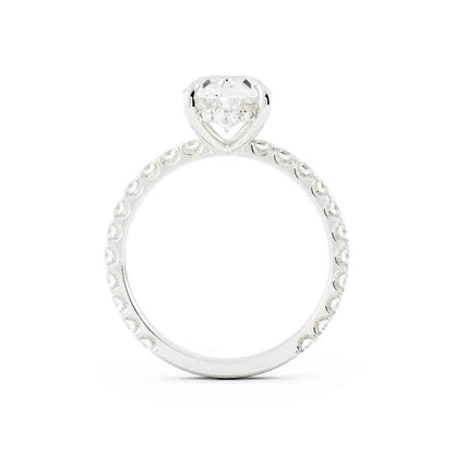 Oval Center with Open Sided Rd Diamonds on Shank